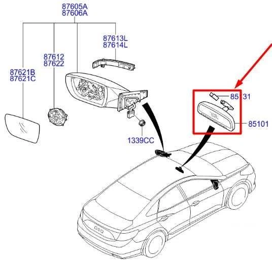 Espejo retrovisor interior Hyundai Azera 2011-2016 con atenuación automática 85101-3Q000 Foto 2 de 4