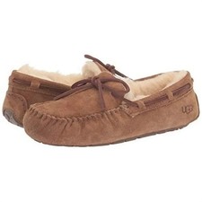 UGG Dakota Slipper Chestnut Women  s Size10 Suede Shearling Moccasin 1107949-USED