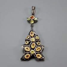 Jewellery Natural Citrine Pendant 925 Sterling Silver /NP52678