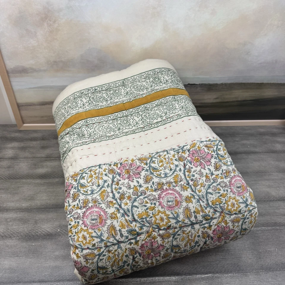 GreenRow Goldie Cotton Printed Quilt Twin Full Multicolor Spots Read NWOT - Image 2 of 4