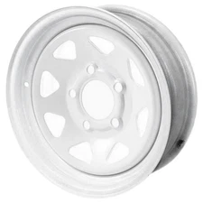 15x6 5 on 4.5 bolt White Spoke Steel Trailer Wheel 2200LB Capacity NEW
