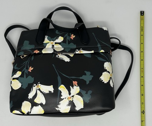 "Cartera de 12"" para mujer con patrón negro y floral sin marca" - Imagen 4 de 4