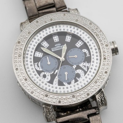 Technolink by Iceberg Genuine Diamond Chronograph Quartz Men's Watch New Battery