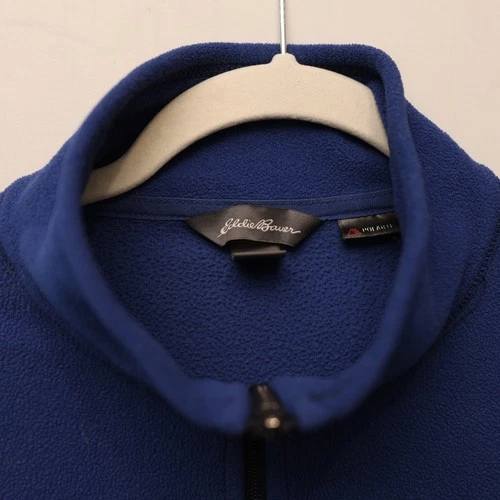 Eddie Bauer Polartec Fleece Jacket Mens Tall Medium MT Full Zip Blue Mock Neck image 3