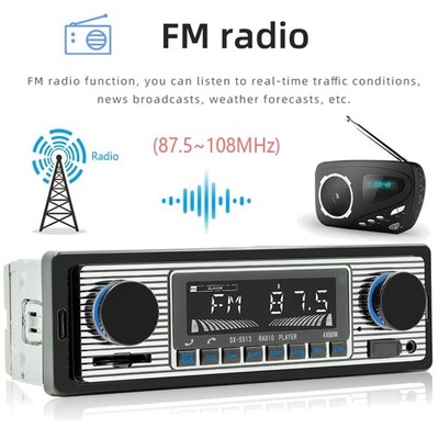 Multimedia Car Stereo, Bluetooth, FM Radio, USB/SD, MP3/WAV