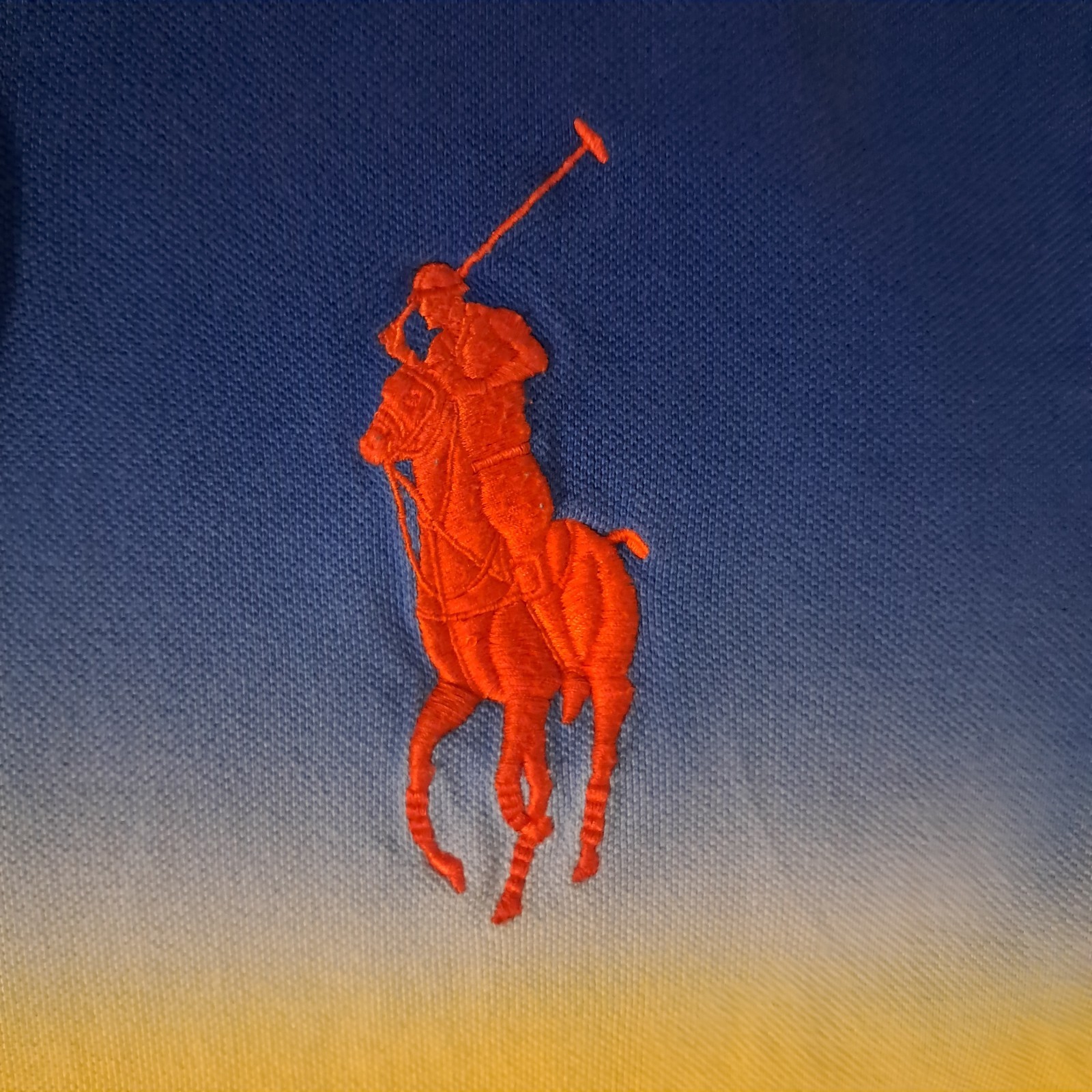 VTG Polo Ralph Lauren Colorblock Ombre Big Pony Gradient Shirt Men’s Rare M thumbnail 4