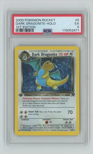 2000 Pokemon Rocket 1st Edition PSA 5 Dark Dragonite Holo #5 PSA 5