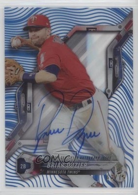 2018 Topps High Tek Pattern 1 Waves/Diagonals Blue 63/75 Brian Dozier Auto gn7