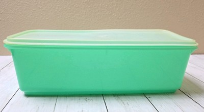 Vintage TUPPERWARE Easy-Crisp Container Green #782 w/ Lid #784 and Grid #783