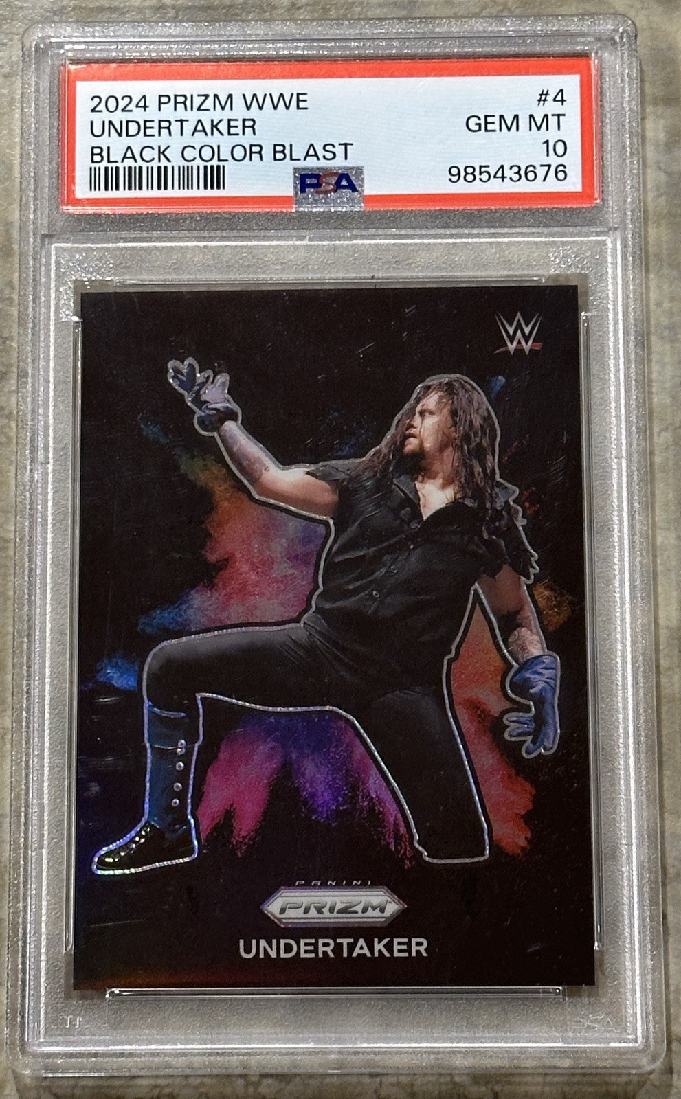 PSA10 Gem Mint 2024 Prizm WWE Undertaker Black Color Blast #4