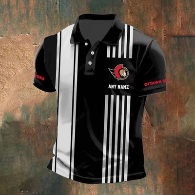 Ottawa Senators Personalized Name Stripped Polo Design Fan Gear