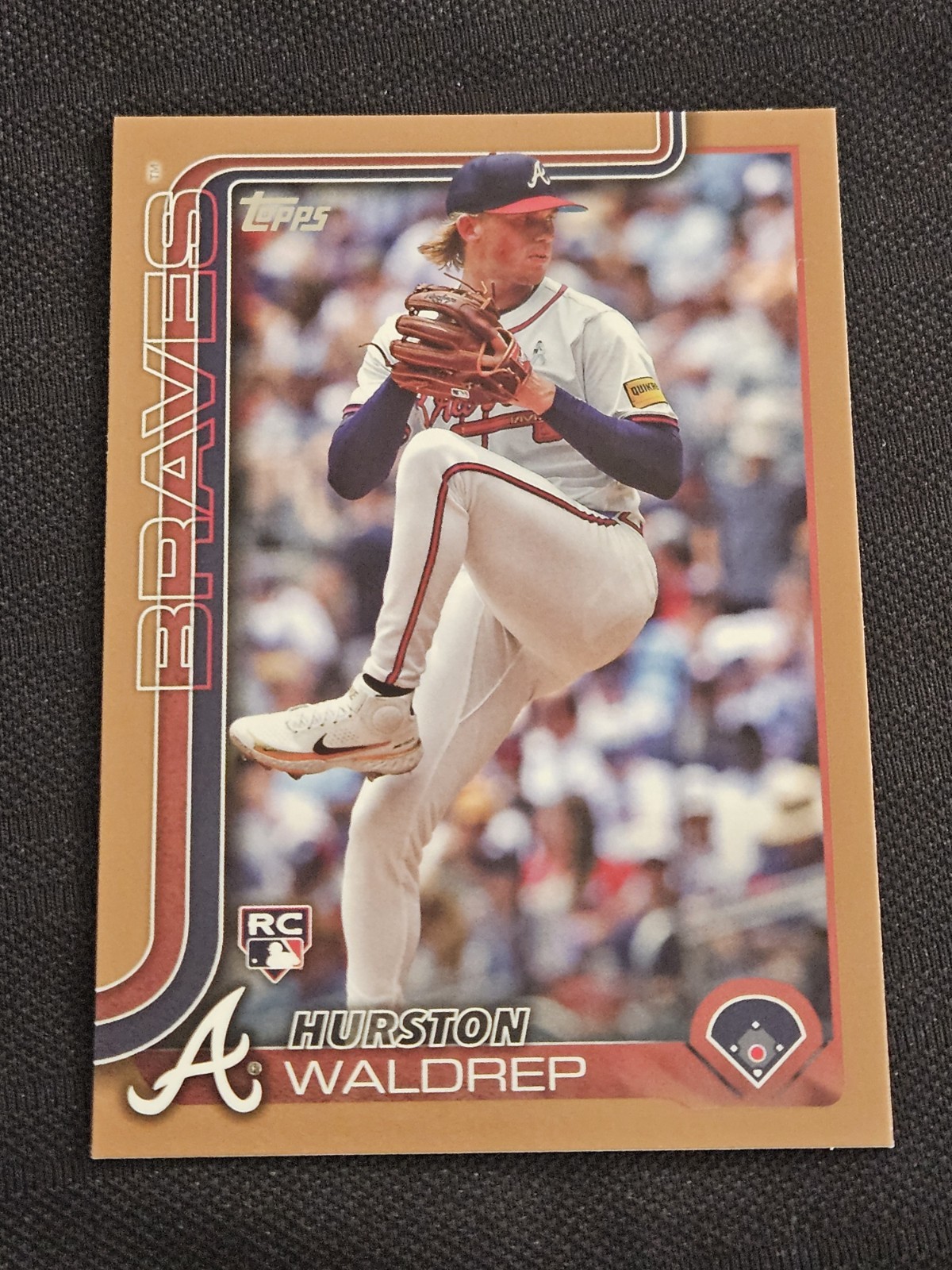 Topps 2025 Series 1 Hurston Waldrep #253 Atlanta Braves Gold Rookie /2025