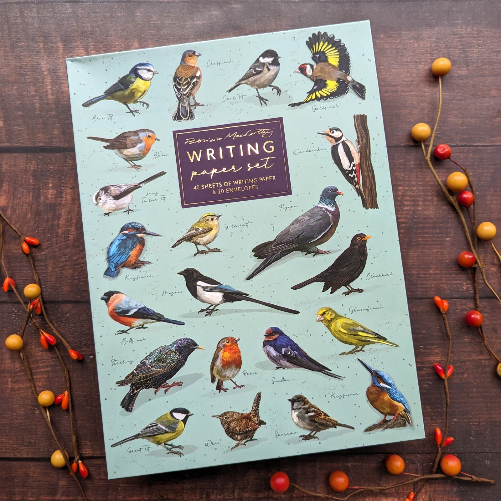 Writing Paper Set Birds Patricia MacCarthy 40 Sheets 20 Envelopes Letter Set