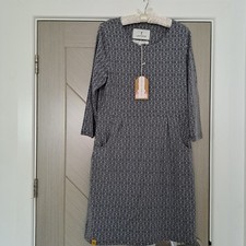 Ladies UK12 Lighthouse Ivy Grey Dress Urban Grey Geometric BNWT