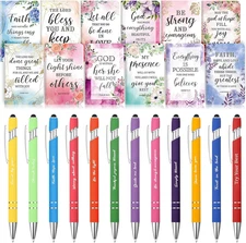 24 Pcs Notebook and Pen Set Bible Gifts Bulk Mini Notebooks with Pens Colorful F