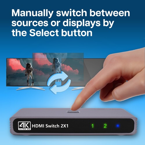HDMI-Switch 4K 60Hz - 2 in 1 Out Bidirektionaler HDMI-Switcher - HDMI-Splitter - 第 6/7 張圖片