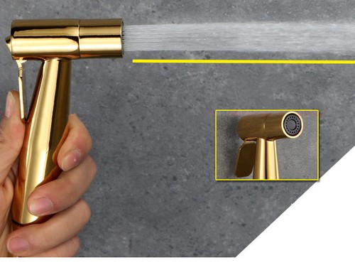 Luxury Titanium Gold Handheld Bidet Sprayer Stainless Steel Hose Holder Set _ - Picture 11 of 12