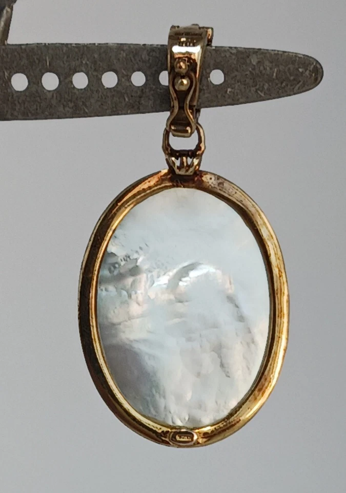 De Colección Tagliamonte 3 Gracias Vidrio Veneciano MOP Camafeo 925 Colgante Potenciador Foto 3 de 4