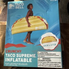 Taco Bell Inflatable Halloween Crunchy Taco Supreme Pool 29" X 57" Decoration.
