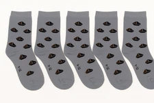 5-Pack Kids Crew Socks Boat Print | Size 8-12 | Light Blue | NWOT