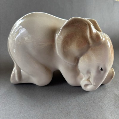 Vintage Made in USSR  Russia Ceramic Elephant Kneeling Sleeping Bowing 6''x4''x3''