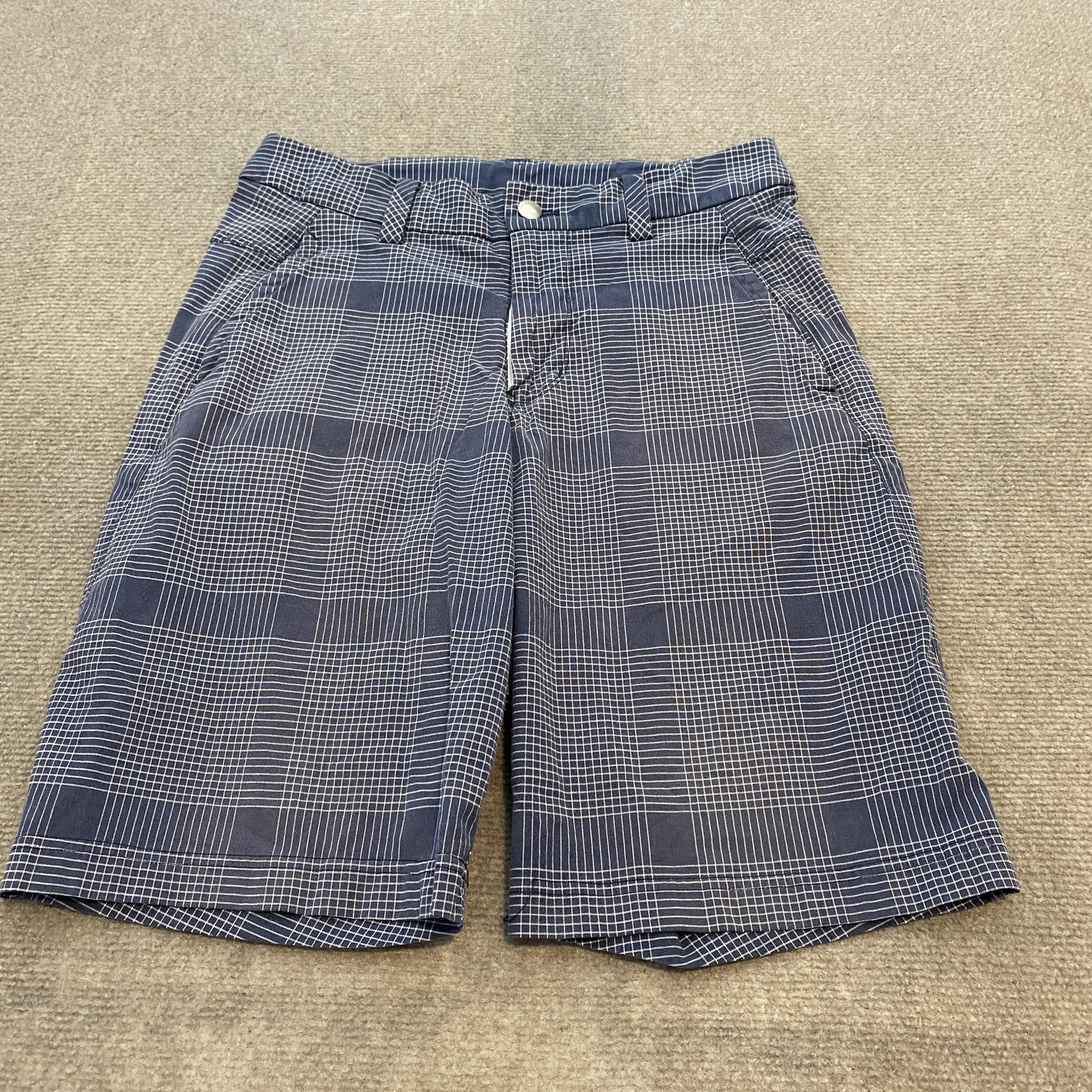 Lululemon Shorts Mens 30 Blue Plaid Golf Athletic Casual Lightweight Classic