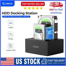 ORICO Dual Bay Hard Drive Docking Station USB C 3.1 SATA for 3.5/2.5 '' HDD/SSD