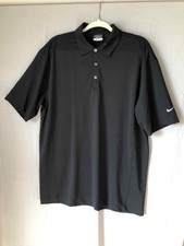 Nike Golf Black Polo sz L Dri-fit UV Protection Quick Drying Moisture Wicking