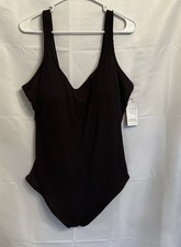 Time and Tru One Piece Swimsuit Womens Plus Size 2X  20W - 22W  Black NWT