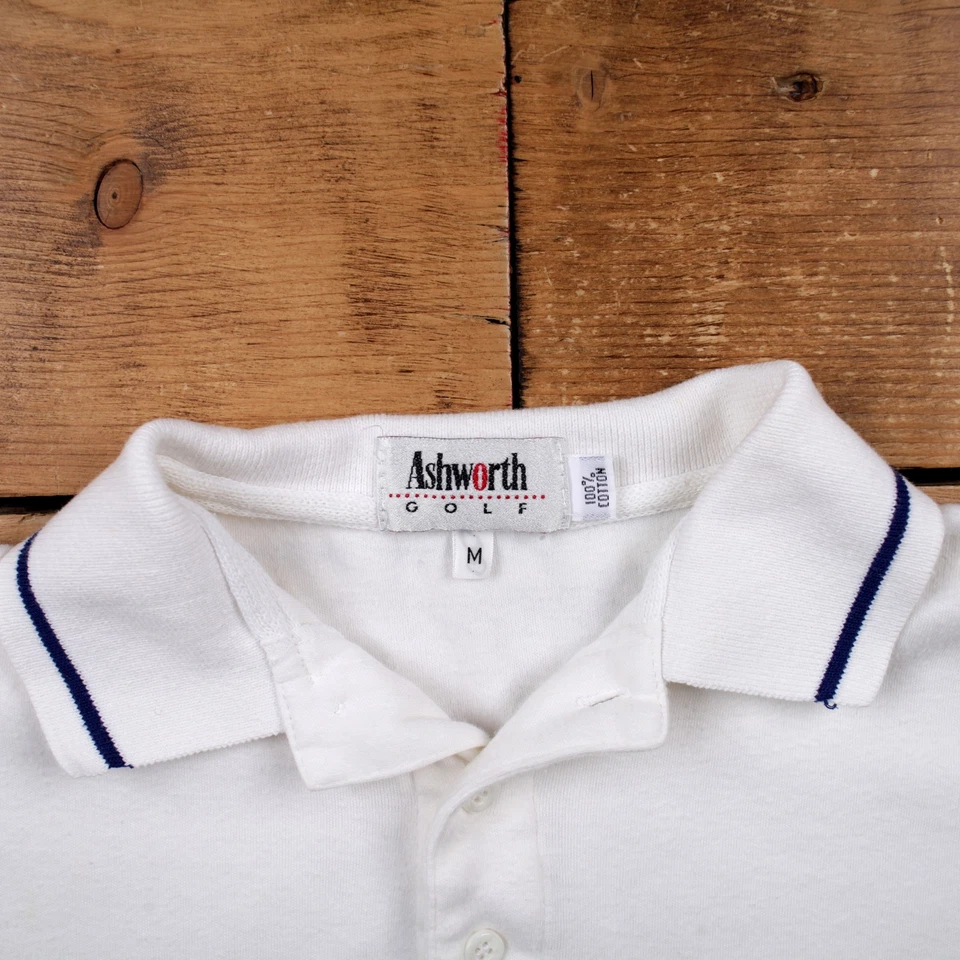 Camiseta Polo Vintage Puntada Única Mediana Años 90 Hecha en EE. UU. Camiseta de Golf Ashworth Foto 3 de 4