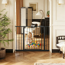 Baby Gate for Stairs, 29.5-44.1" Wide Pressure Mounted, Black