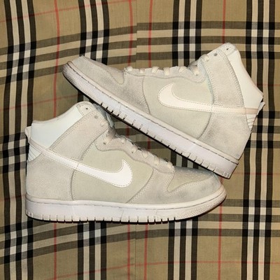 Nike Dunk High Youth Size 7Y Gray Off White Suede Basketball Sneakers 308319-128
