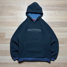 Vintage 00s Billabong Big Logo Fleece Hoodie Blue Surf Skate Y2K Size L Mens