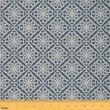 Geometric Fabric by The Yard, Retro Floral Flowers Upholstery Fabric for Chai...