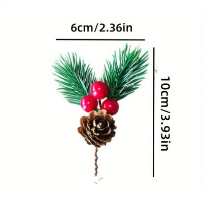 Künstliche Beeren Zweige Dekor Set Weihnachtsbaum Naturfarben