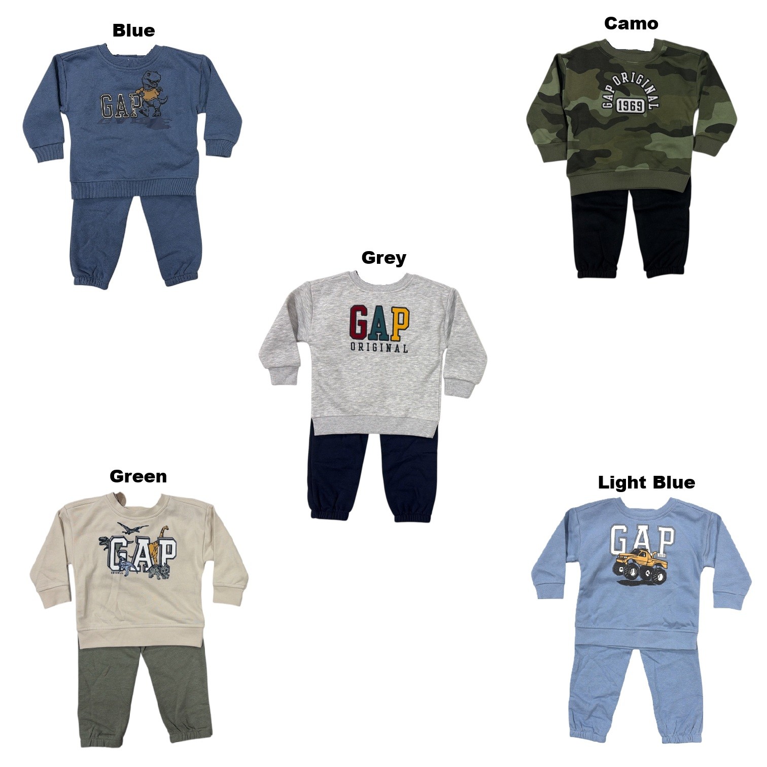 GAP Toddler Boys 2-Piece Logo Fleece Sweatshirt & Jogger Pant Set
