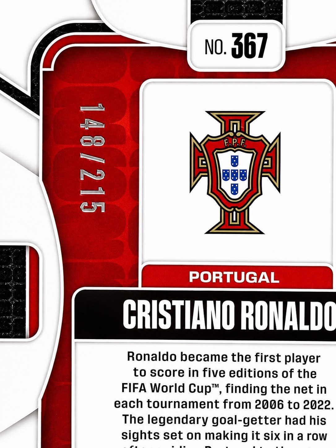 Panini Prizm FIFA World Cup 2026 Cristiano Ronaldo Portugal #367 Orange /215 view 3