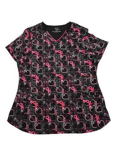 NWT Cherokee Infinity CK702 Infinite Hope Scrub Top Womens M Breast Cancer Pink