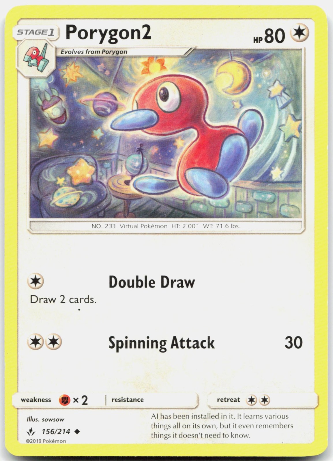 Porygon2 Uncommon Unbroken Bonds 156/214 LP Pokemon