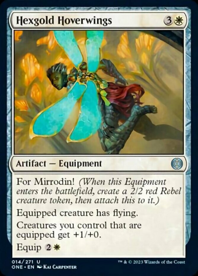 Hexgold Hoverwings (LP, English) White - 014/271 MTG Phyrexia: All will be One
