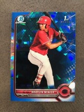 BRAYLIN MINIER Cincinnati Reds 2022 Bowman 1st Chrome Sapphire card # BCP-93