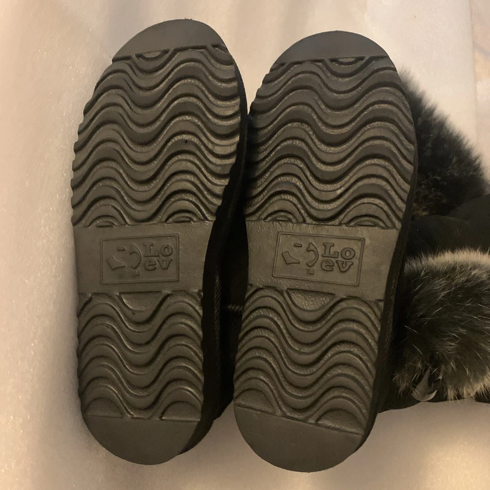 Love From Australia Women’s Black Fur Knee High Sheepskin Boots Size 4 New  - Image 4 of 4