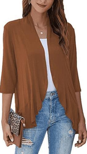 Womens Summer Cardigan Holiday Kimono Shirts Loose Coat Tops Open PLUS SIZE 6-20 - Picture 17 of 40