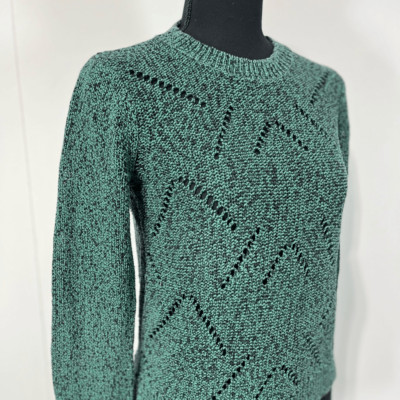 BananaRepublic Open Knit Crew Neck Sweater Size XS Women s Green