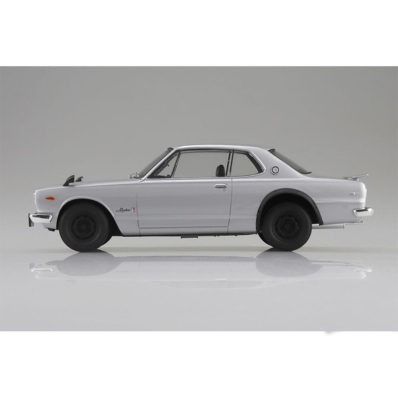 Aoshima 06589 1/24 KPGC10 Skyline HT 2000GT-R 1970 Silver Model