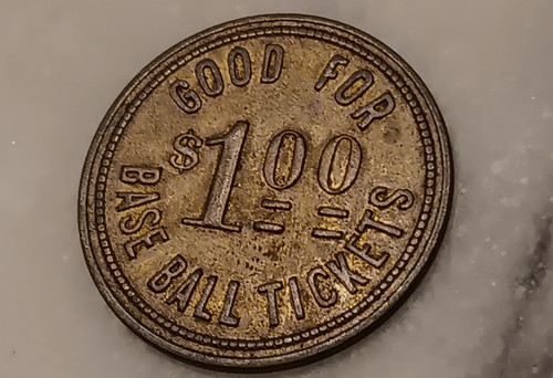 Antique Sheldon Cigar Store TRADE TOKEN $1.00 in BASEBALL TICKETS La Crosse WIS