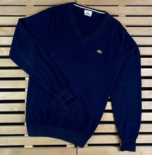Mens Jumper Lacoste Vintage V Neck Size L