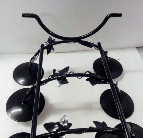 Vintage Wrought Iron 12-Candle Stand Holder Black 25" Wide Indoor/Outdoor Decor - Picture 10 of 15