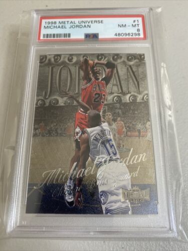 MICHAEL JORDAN, 1998-99 Metal Universe #1, (Chicago Bulls), HOF, PSA 8, NM-MT