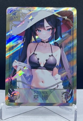 MONA GENSHIN IMPACT SSR Holographic Custom Art Goddess Story Anime